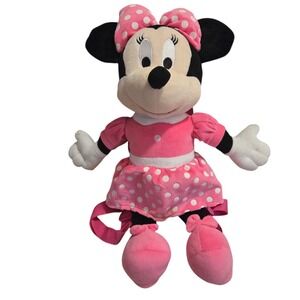 Bioworld Disney Minnie Mouse Backpack Plush Pink Dress 20.5in